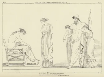 Vulkan und Chares empfangen Thetis